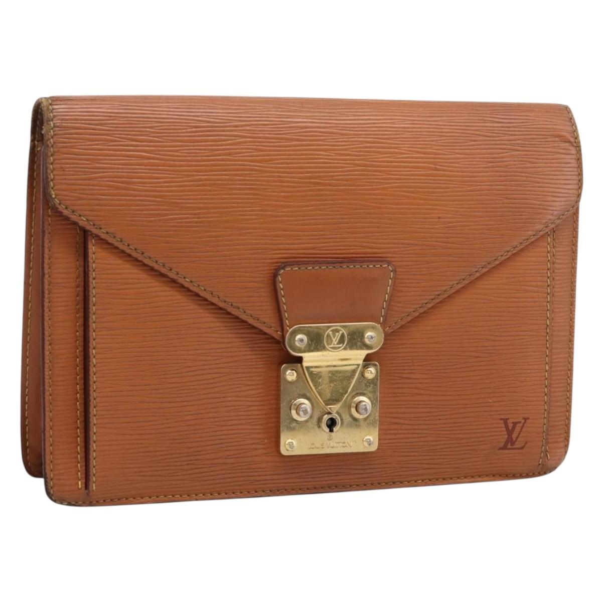 LOUIS VUITTON Epi Serie Dragonne Hand Bag Brown M52618 LV Auth bs37554