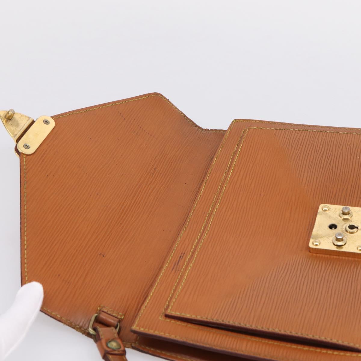 LOUIS VUITTON Epi Serie Dragonne Hand Bag Brown M52618 LV Auth bs37554