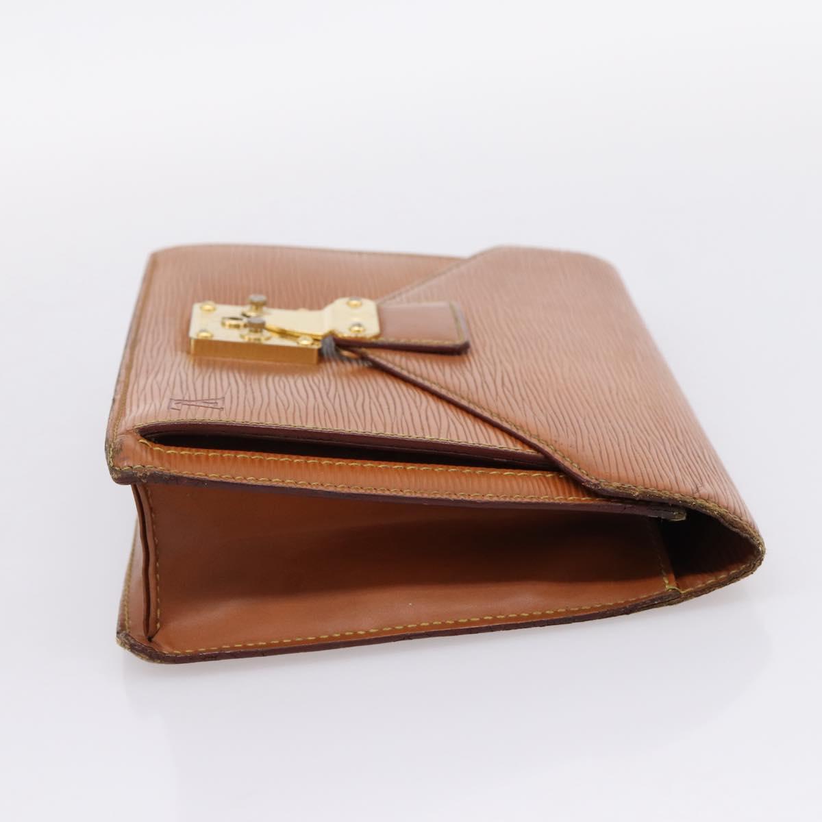 LOUIS VUITTON Epi Serie Dragonne Hand Bag Brown M52618 LV Auth bs37554