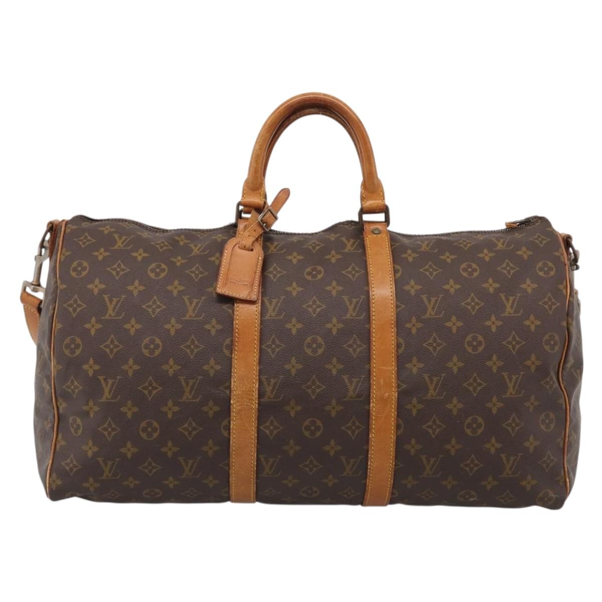 LOUIS VUITTON Monogram Keepall Bandouliere 50 Boston Bag M41416 LV Auth bs37555