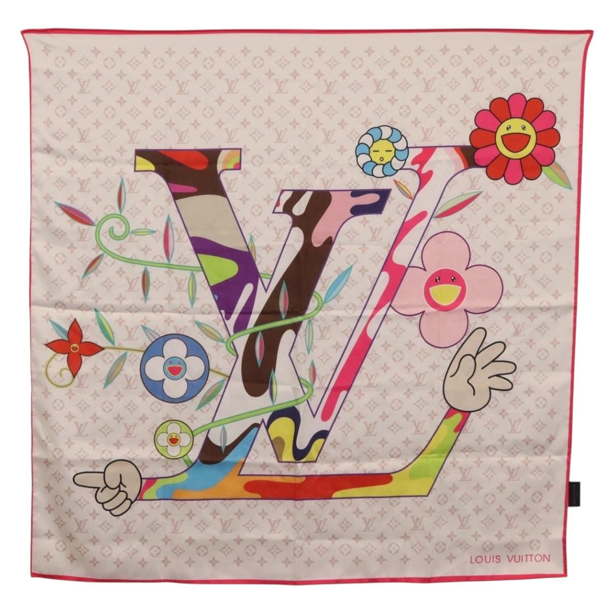 LOUIS VUITTON LVxTM Superflat Scarf Silk Multicolor M96097 LV Auth bs37559M