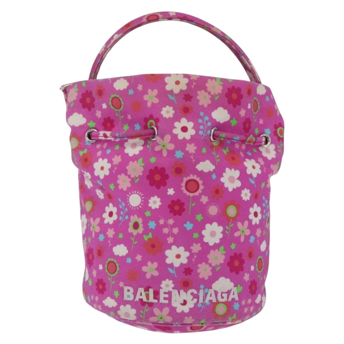 Balenciaga Wheel XS Drawstring Bucket Nylon 2way Pink 656682 Auth bs37567A