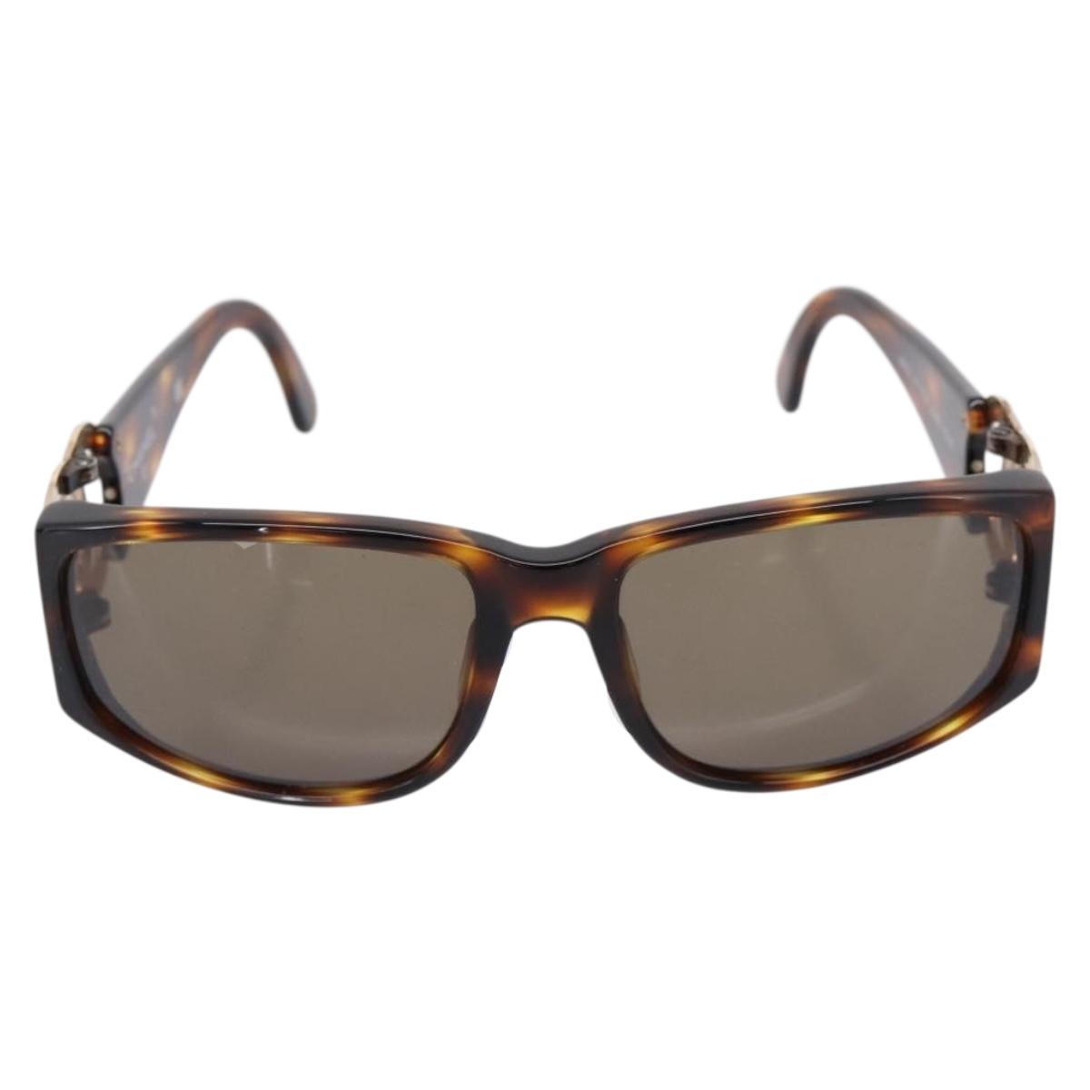 CHANEL Sunglasses plastic Brown CC Auth bs37570