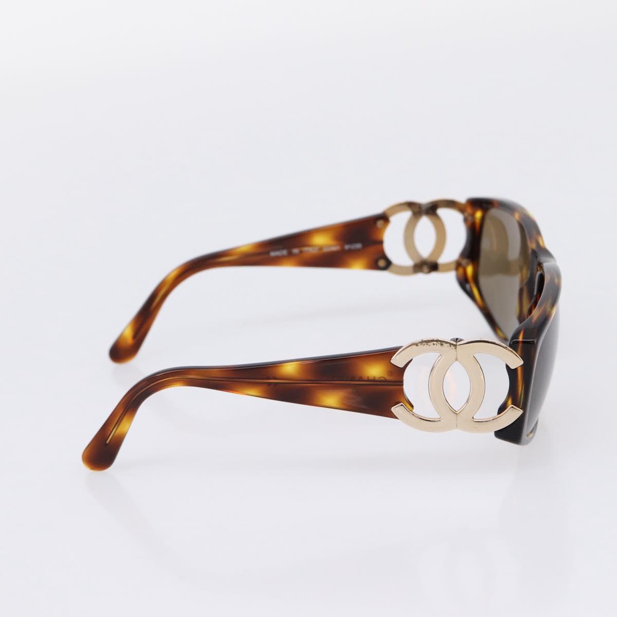 CHANEL Sunglasses plastic Brown CC Auth bs37570