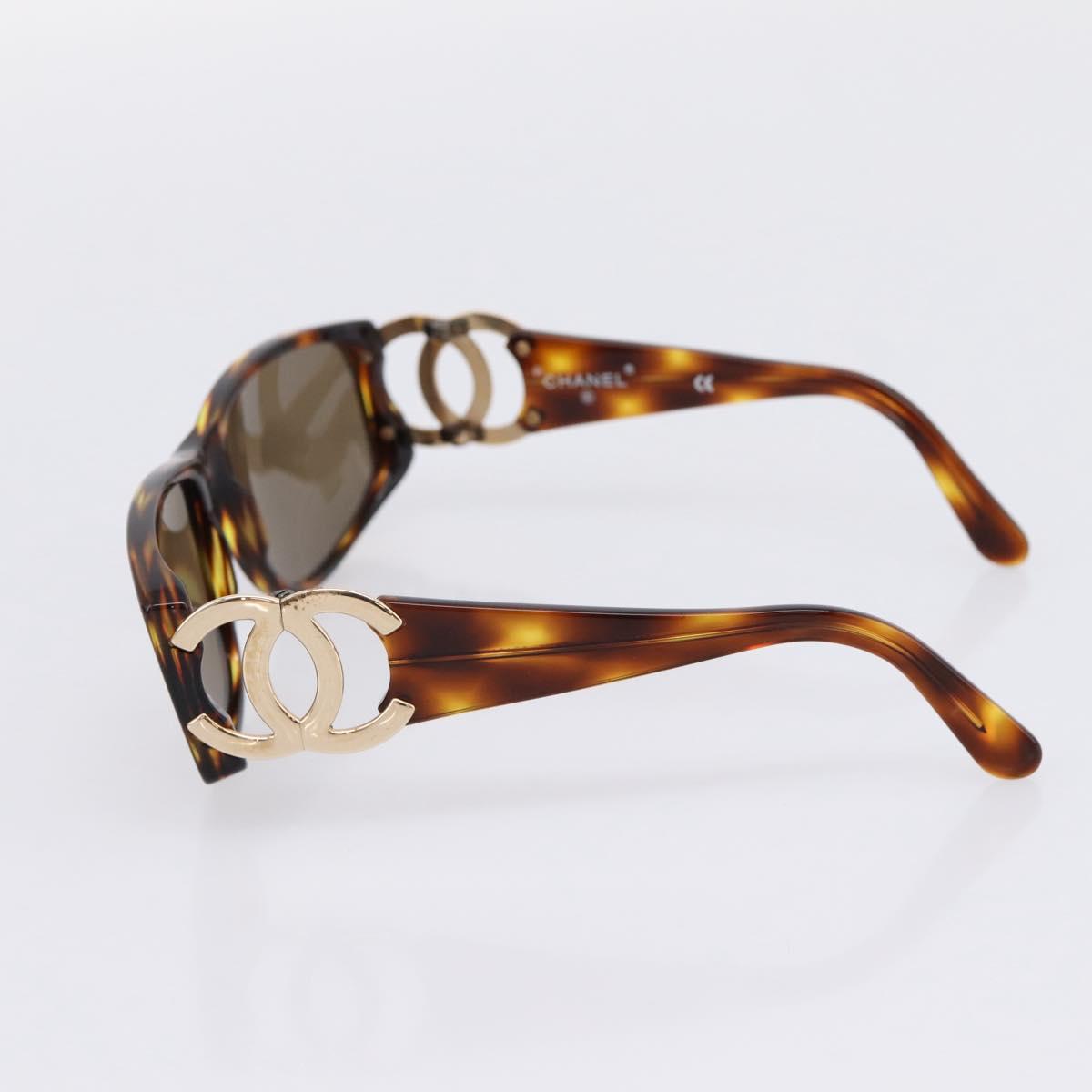 CHANEL Sunglasses plastic Brown CC Auth bs37570