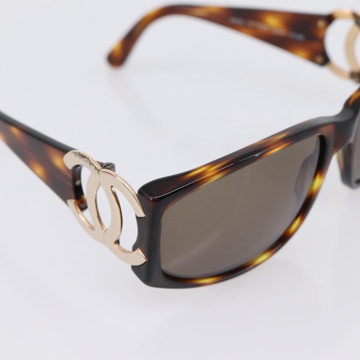 CHANEL Sunglasses plastic Brown CC Auth bs37570