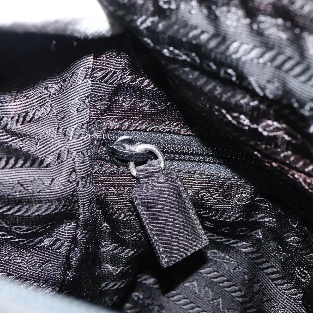 PRADA Tote Bag Nylon Gray Silver Auth bs37578
