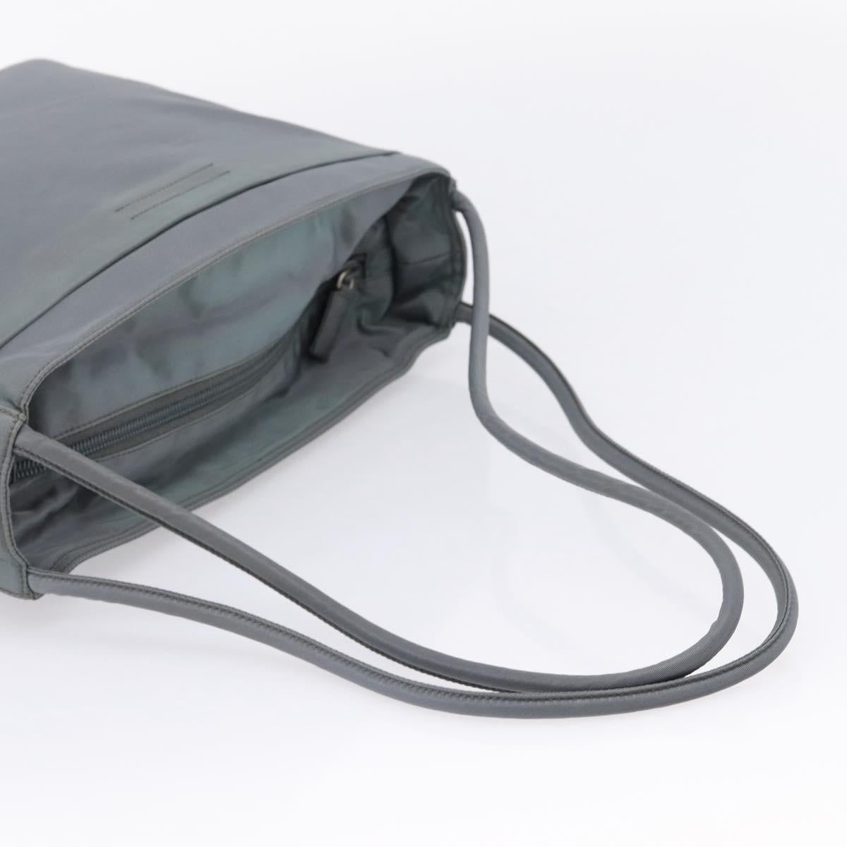 PRADA Tote Bag Nylon Gray Silver Auth bs37578