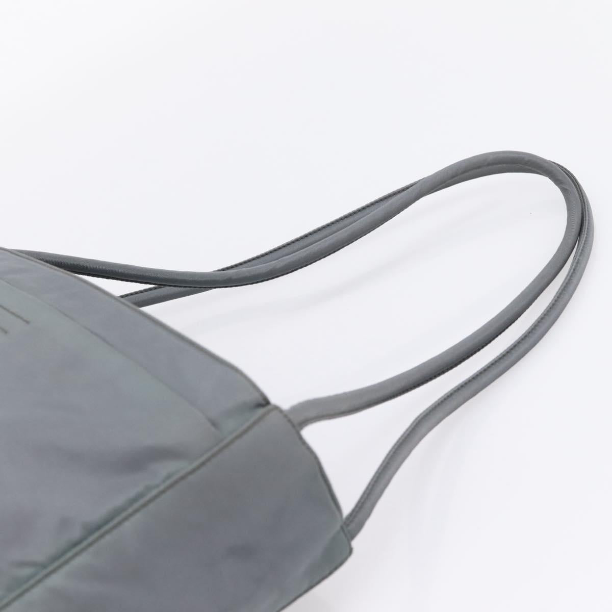 PRADA Tote Bag Nylon Gray Silver Auth bs37578