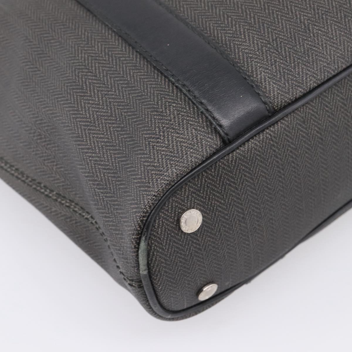 BVLGARI Tote Bag Leather PVC Black Silver Auth bs37580