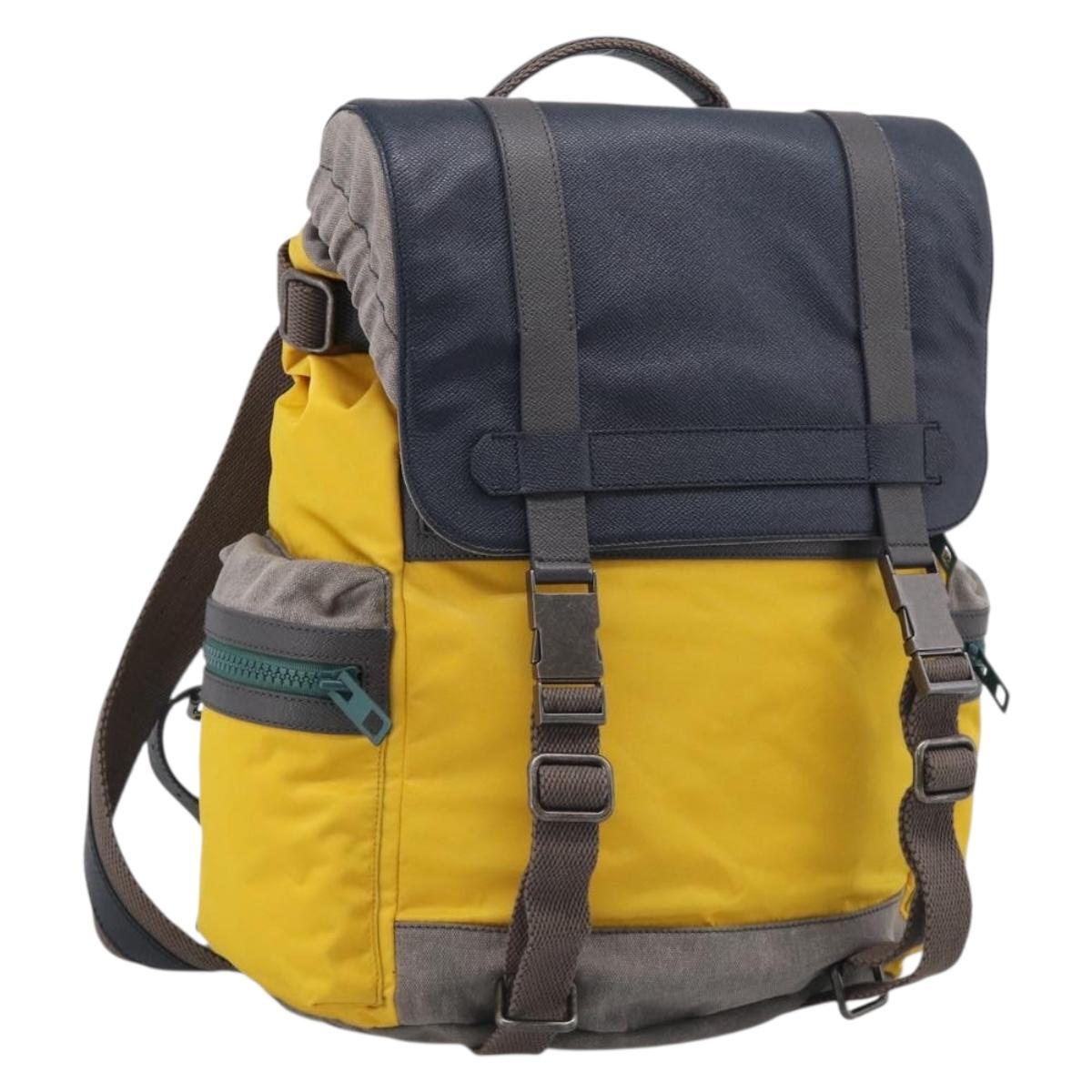 Dolce & Gabbana Backpack Nylon Yellow Auth bs37581