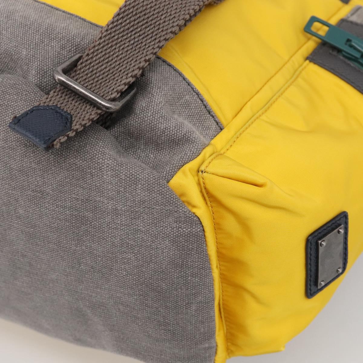 Dolce & Gabbana Backpack Nylon Yellow Auth bs37581