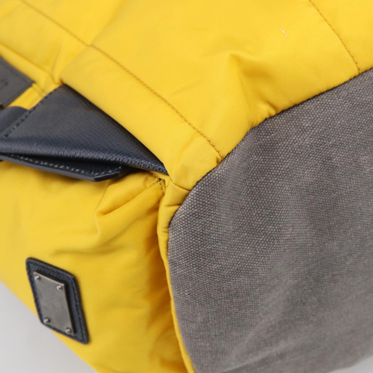 Dolce & Gabbana Backpack Nylon Yellow Auth bs37581