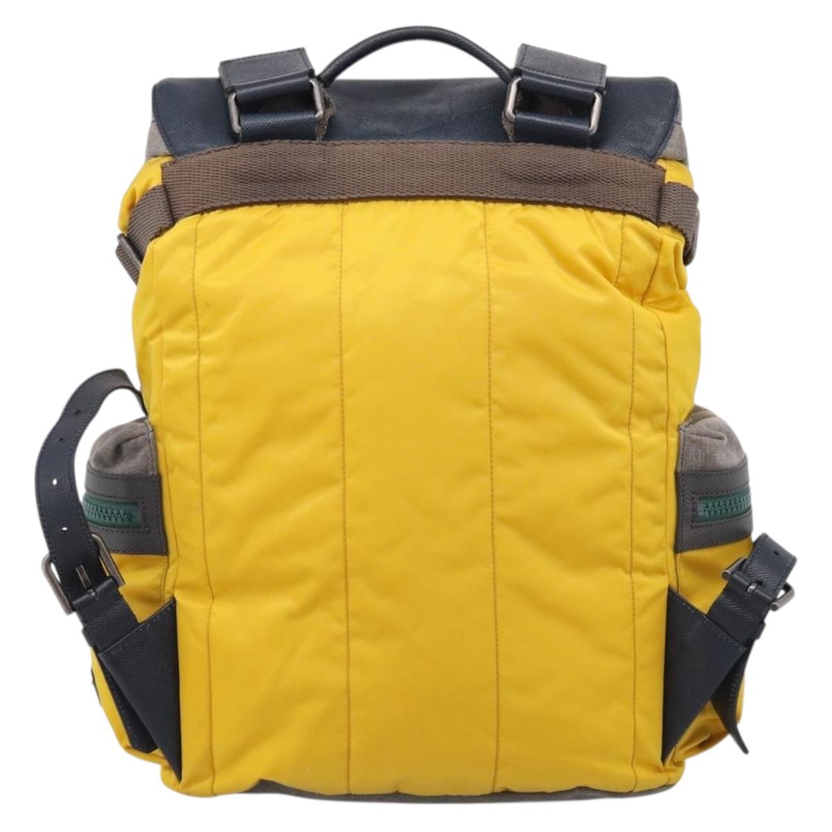 Dolce & Gabbana Backpack Nylon Yellow Auth bs37581
