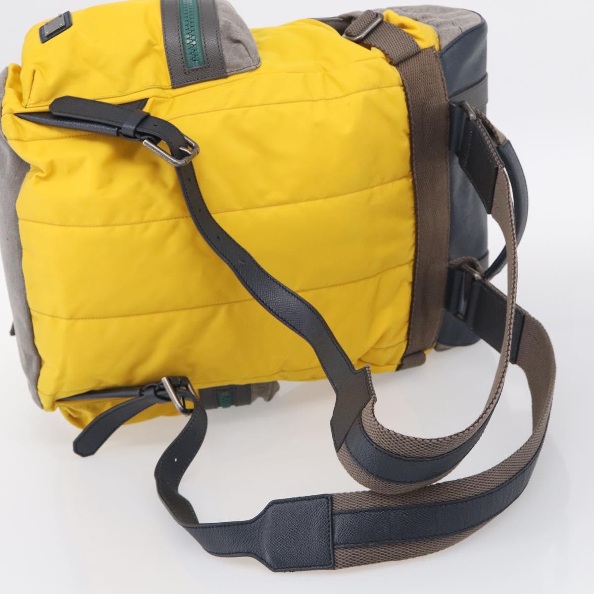 Dolce & Gabbana Backpack Nylon Yellow Auth bs37581