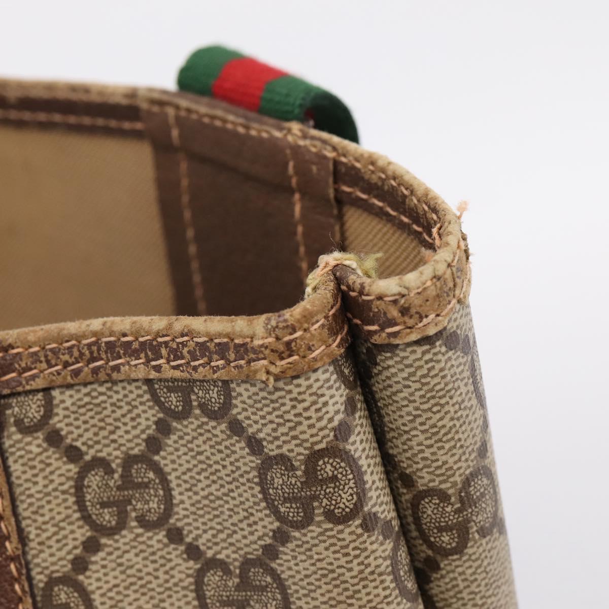 GUCCI GG Canvas Web Sherry Line Tote Bag Beige Red Green 89 02 003 Auth bs37587