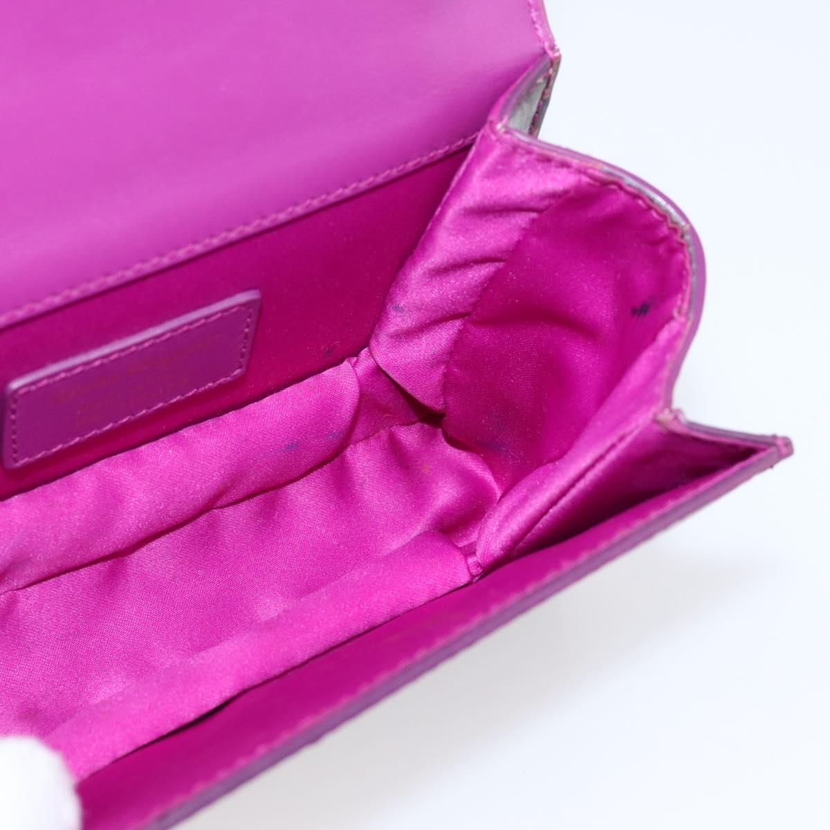 Salvatore Ferragamo Vala Shoulder Bag Patent leather Purple Gold Auth bs37591