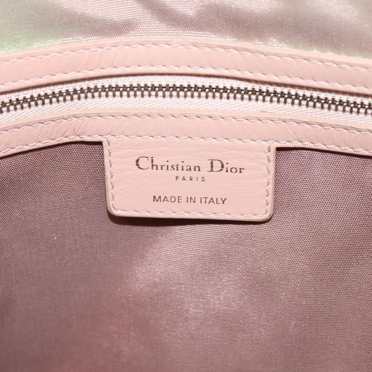 Christian Dior Canage Tote Bag Coated Canvas Pink Gold Auth bs37594