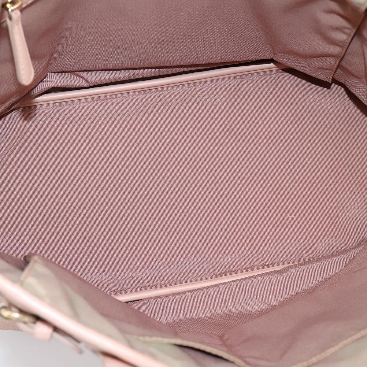 Christian Dior Canage Tote Bag Coated Canvas Pink Gold Auth bs37594