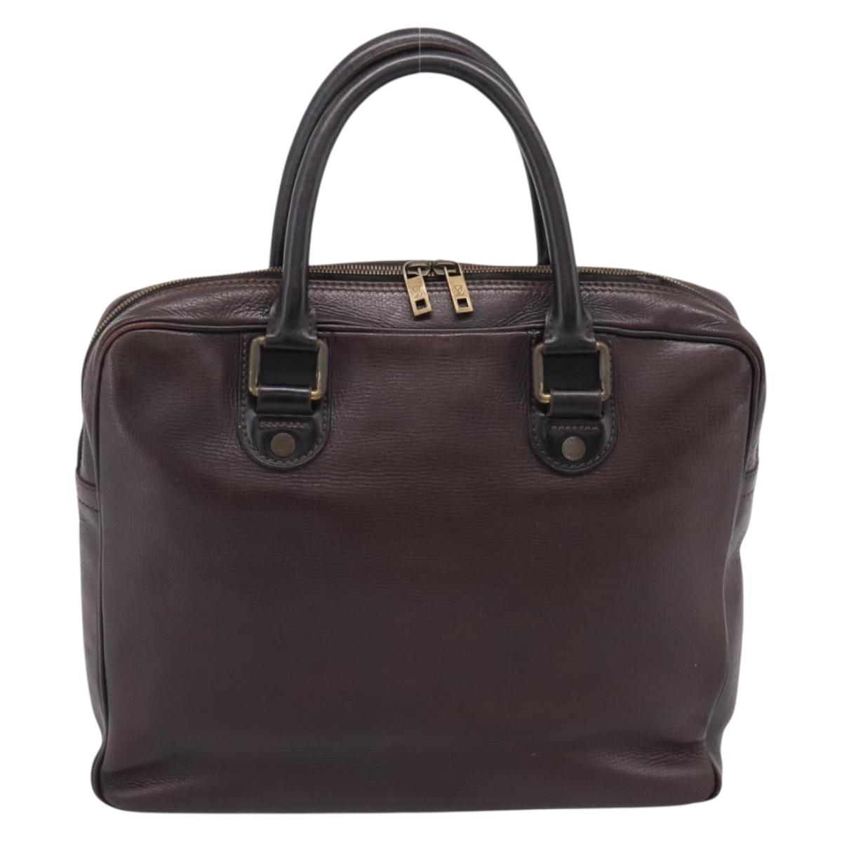 LOUIS VUITTON Utah Eron Business Bag Leather Brown M92532 LV Auth bs37599