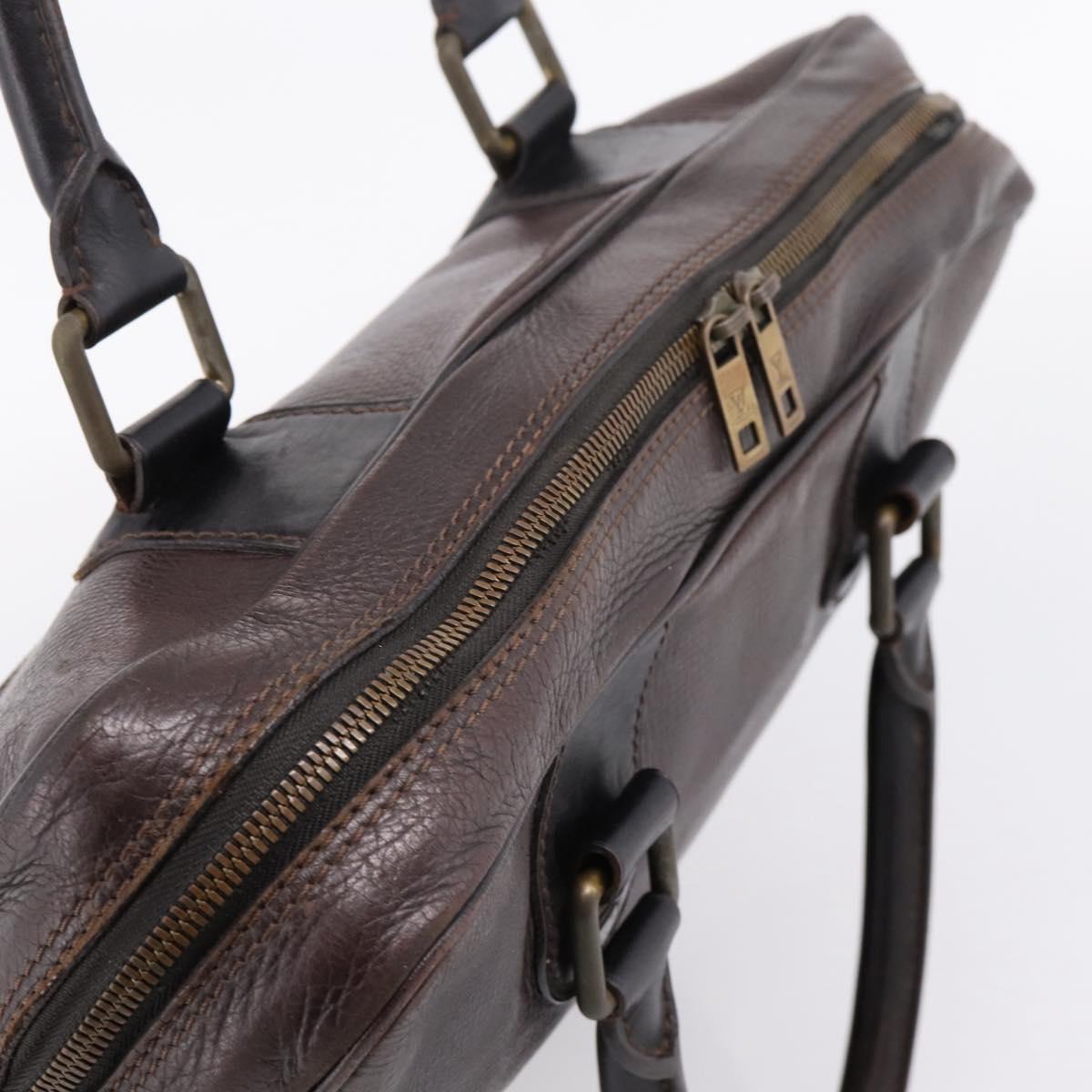LOUIS VUITTON Utah Eron Business Bag Leather Brown M92532 LV Auth bs37599