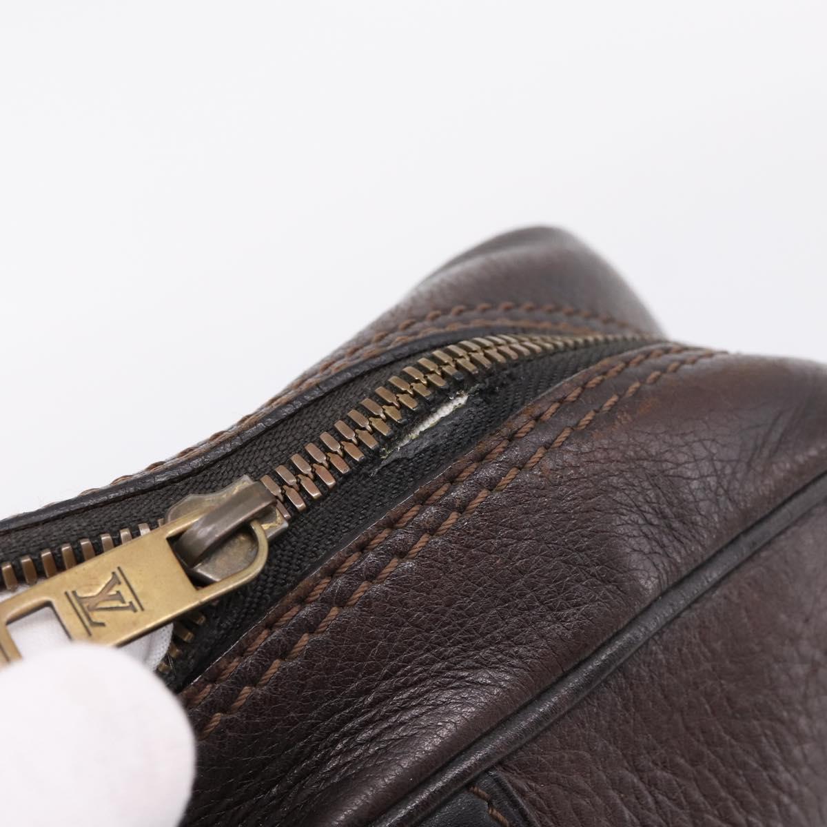 LOUIS VUITTON Utah Eron Business Bag Leather Brown M92532 LV Auth bs37599