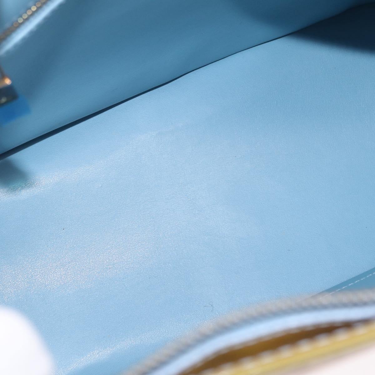 LOUIS VUITTON Monogram Vernis Houston Hand Bag Baby Blue M91005 LV Auth bs37601