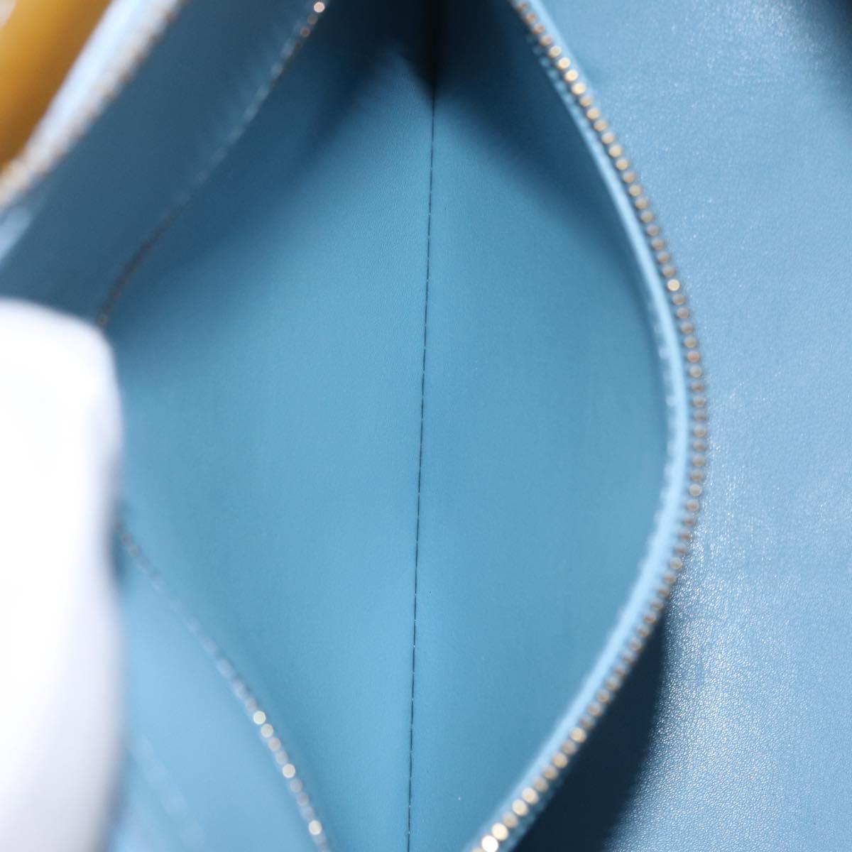 LOUIS VUITTON Monogram Vernis Houston Hand Bag Baby Blue M91005 LV Auth bs37601
