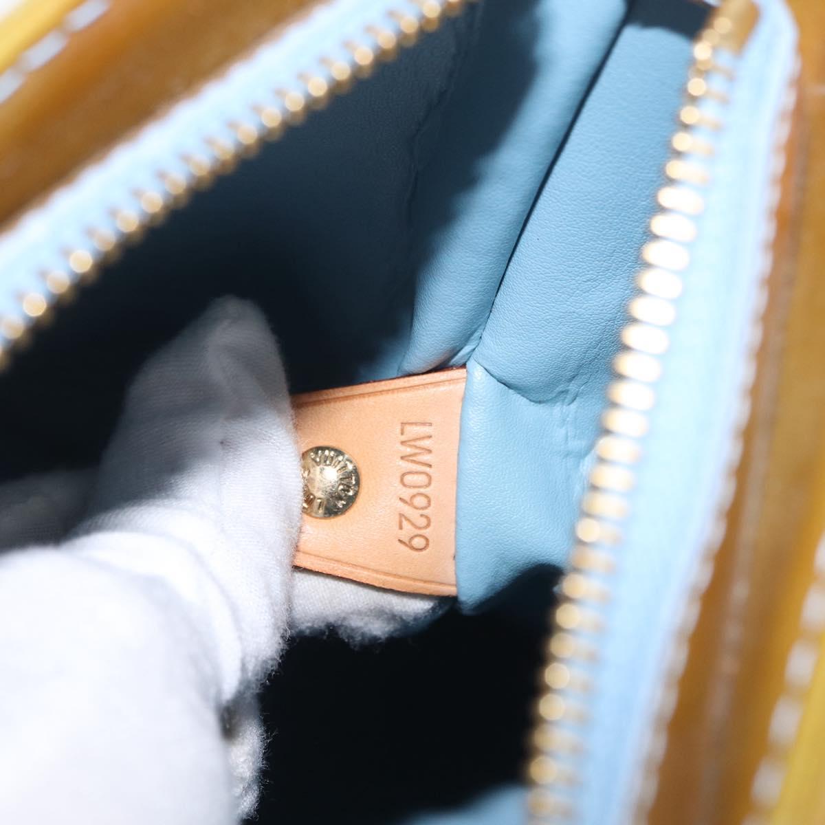 LOUIS VUITTON Monogram Vernis Houston Hand Bag Baby Blue M91005 LV Auth bs37601