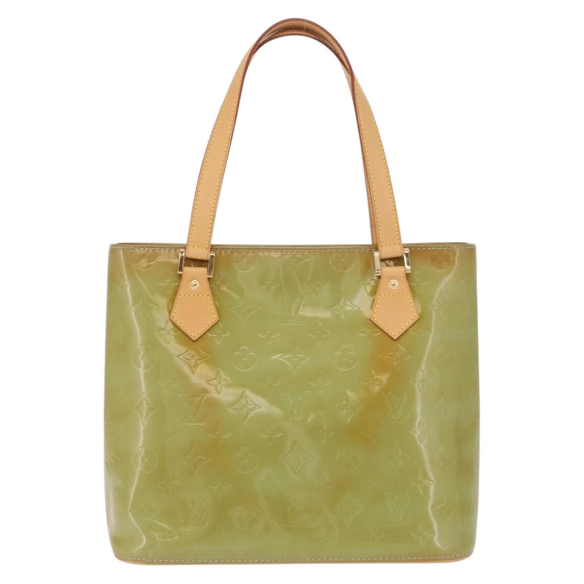 LOUIS VUITTON Monogram Vernis Houston Hand Bag Baby Blue M91005 LV Auth bs37601