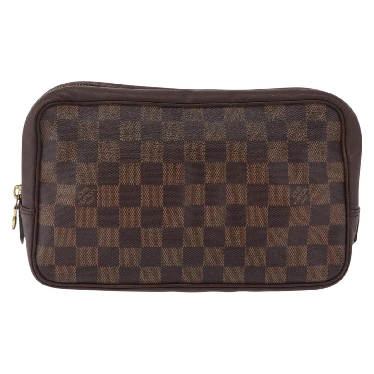 LOUIS VUITTON Damier Ebene Trousse Toilette 25 Clutch Bag N47624 LV Auth bs37603