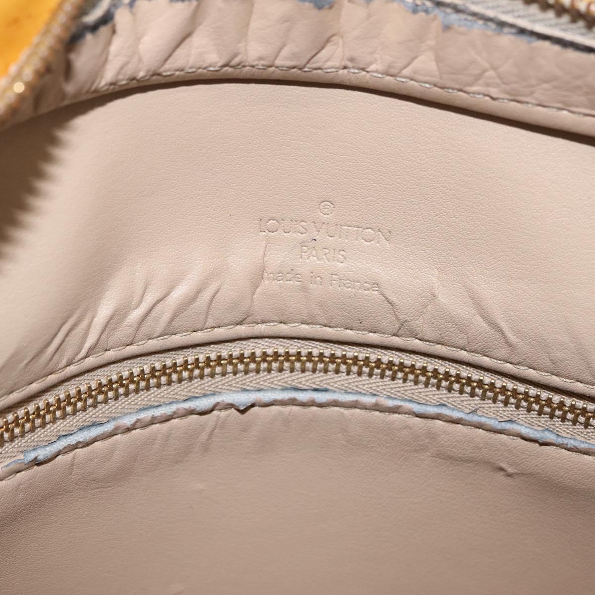 LOUIS VUITTON Monogram Vernis Houston Hand Bag Beige M91004 LV Auth bs37604