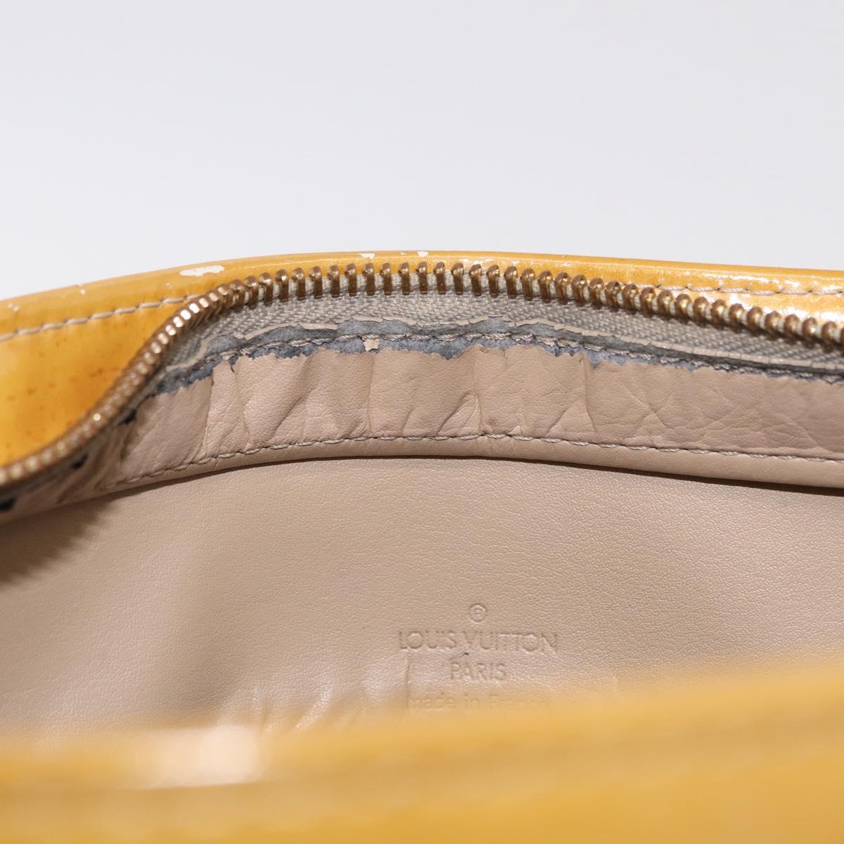 LOUIS VUITTON Monogram Vernis Houston Hand Bag Beige M91004 LV Auth bs37604