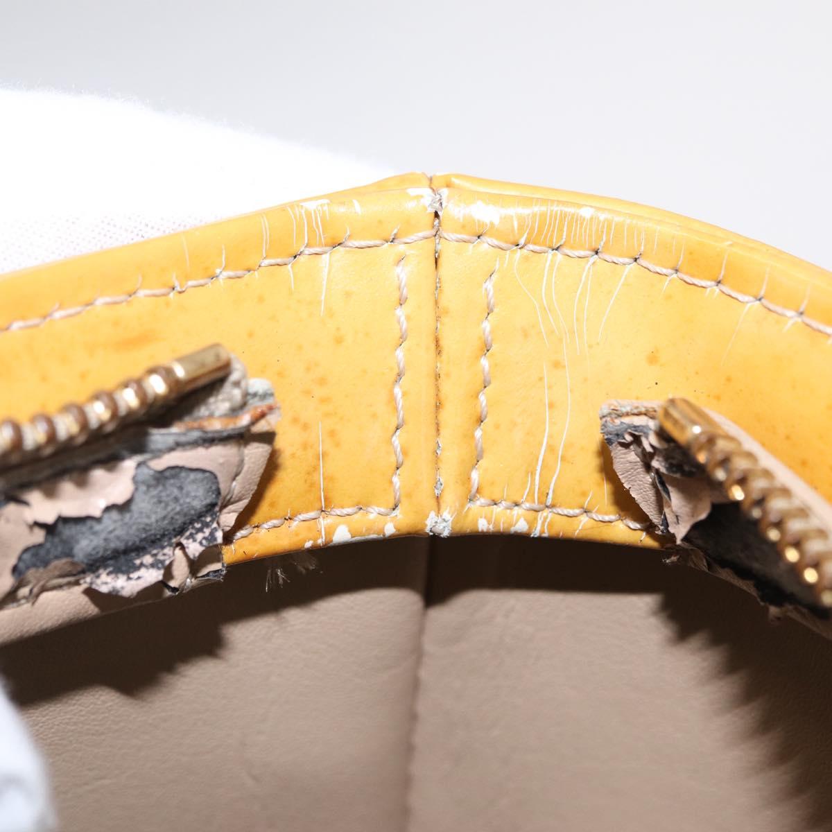 LOUIS VUITTON Monogram Vernis Houston Hand Bag Beige M91004 LV Auth bs37604