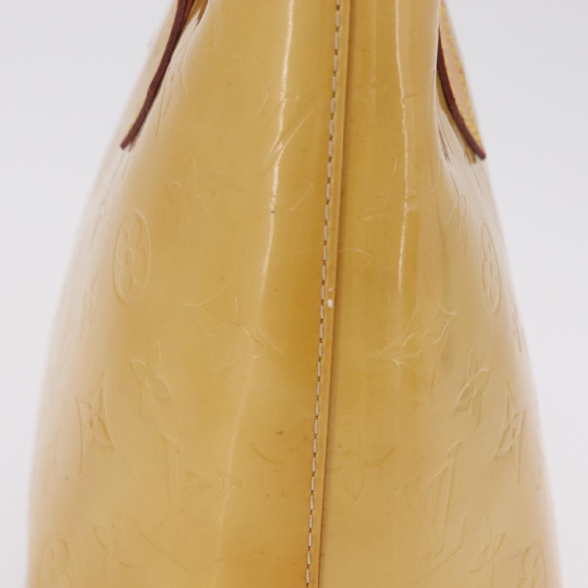 LOUIS VUITTON Monogram Vernis Houston Hand Bag Beige M91004 LV Auth bs37604