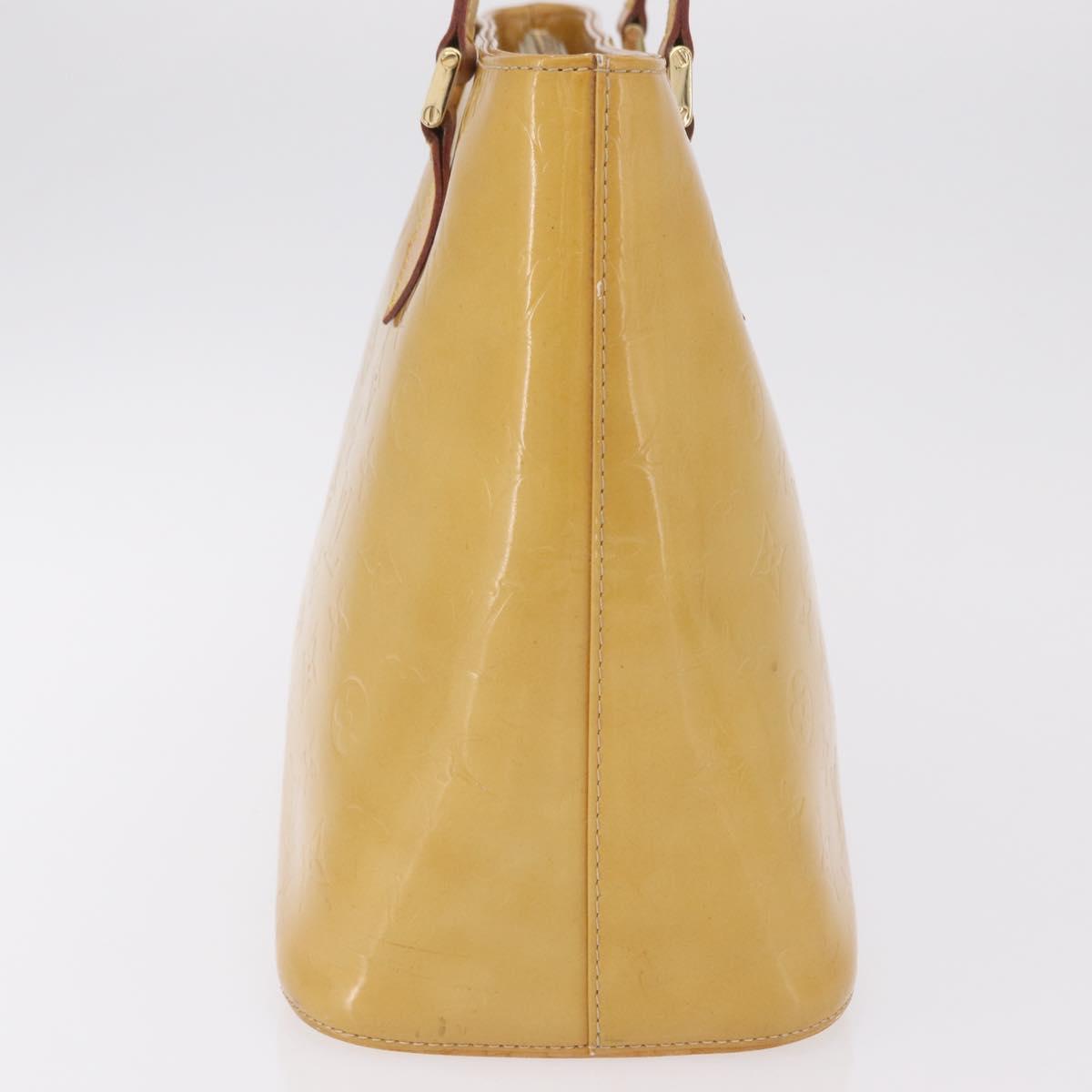 LOUIS VUITTON Monogram Vernis Houston Hand Bag Beige M91004 LV Auth bs37604
