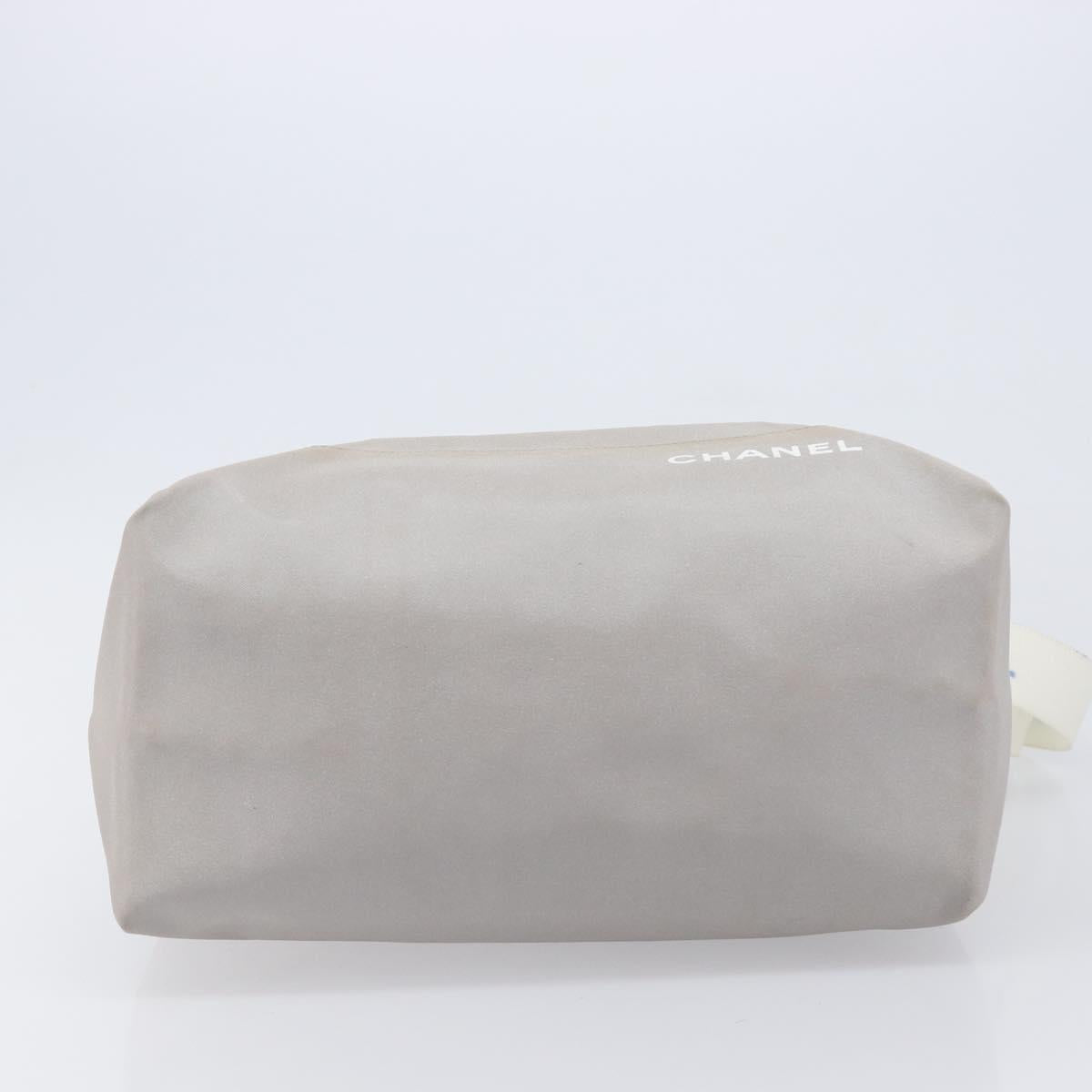 CHANEL Sports Line Shoulder Bag Nylon Gray Silver CC Auth bs37611
