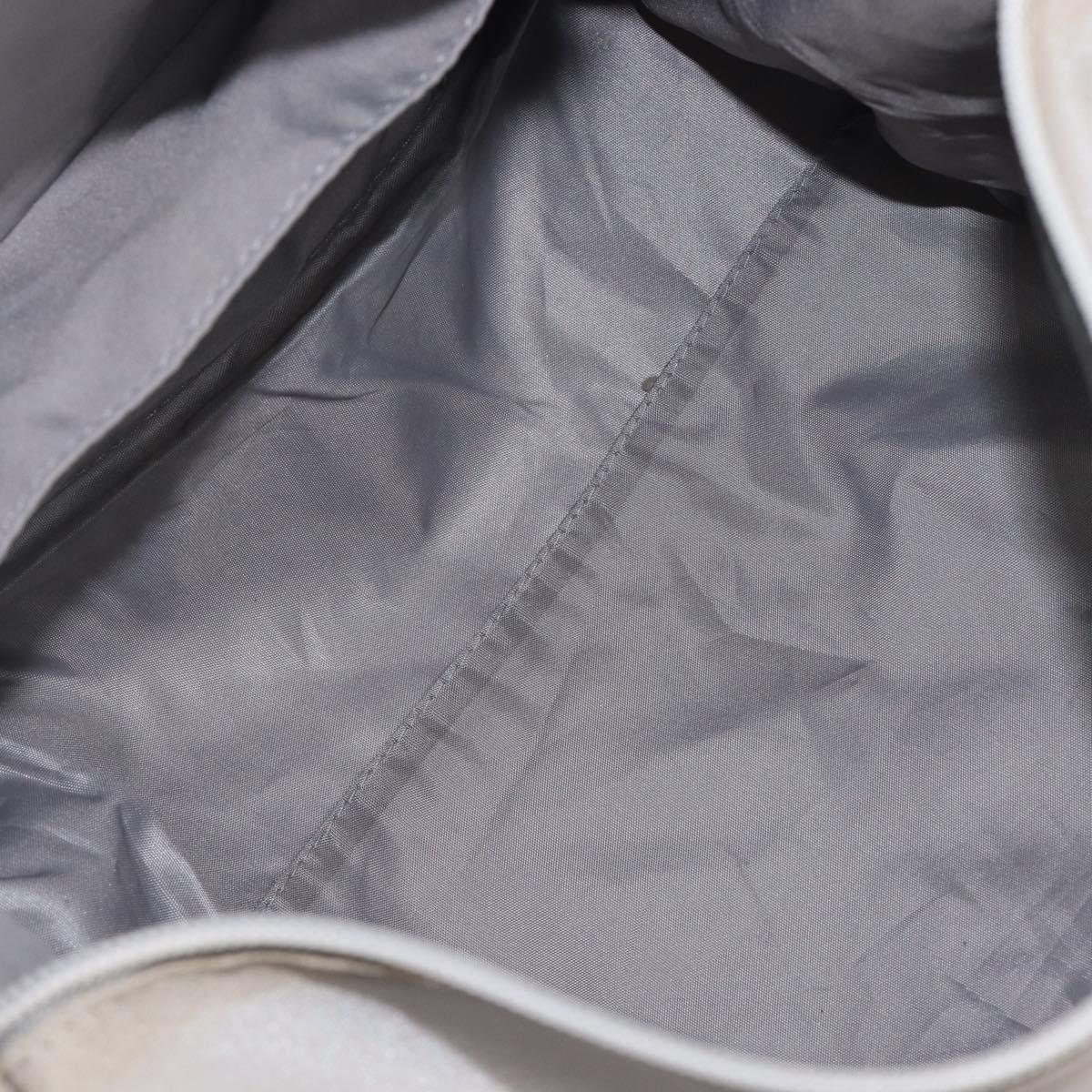 CHANEL Sports Line Shoulder Bag Nylon Gray Silver CC Auth bs37611
