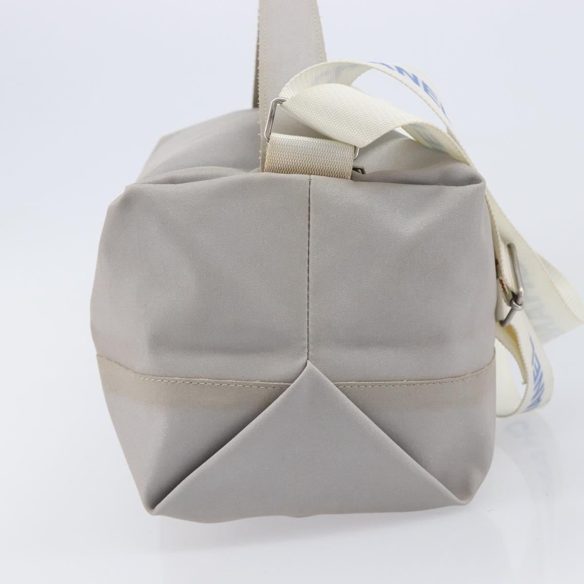 CHANEL Sports Line Shoulder Bag Nylon Gray Silver CC Auth bs37611