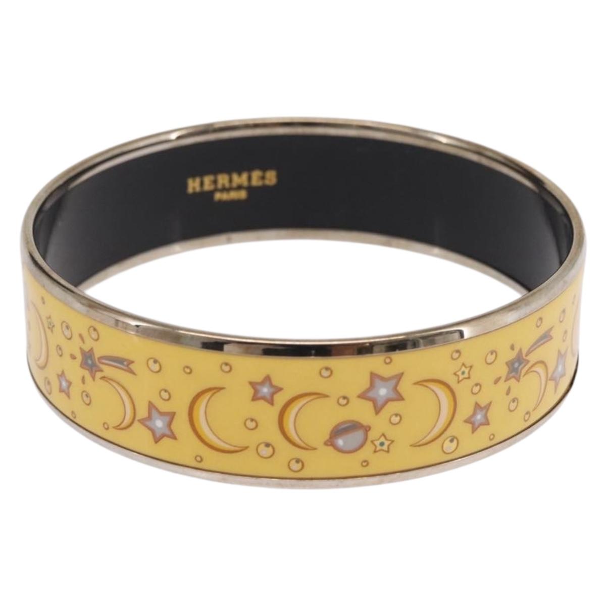 HERMES Bangle Emile Bracelet metal Yellow Auth bs37618V