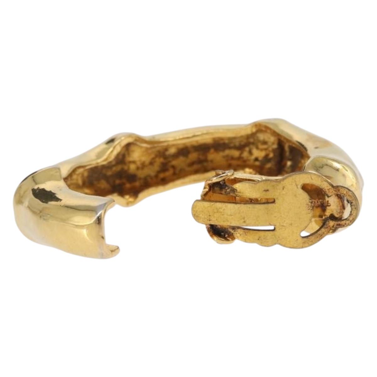 HERMES Earring metal Gold Tone Auth bs37621