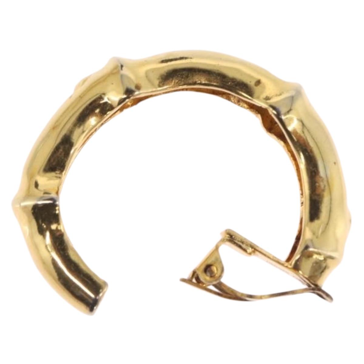 HERMES Earring metal Gold Tone Auth bs37621
