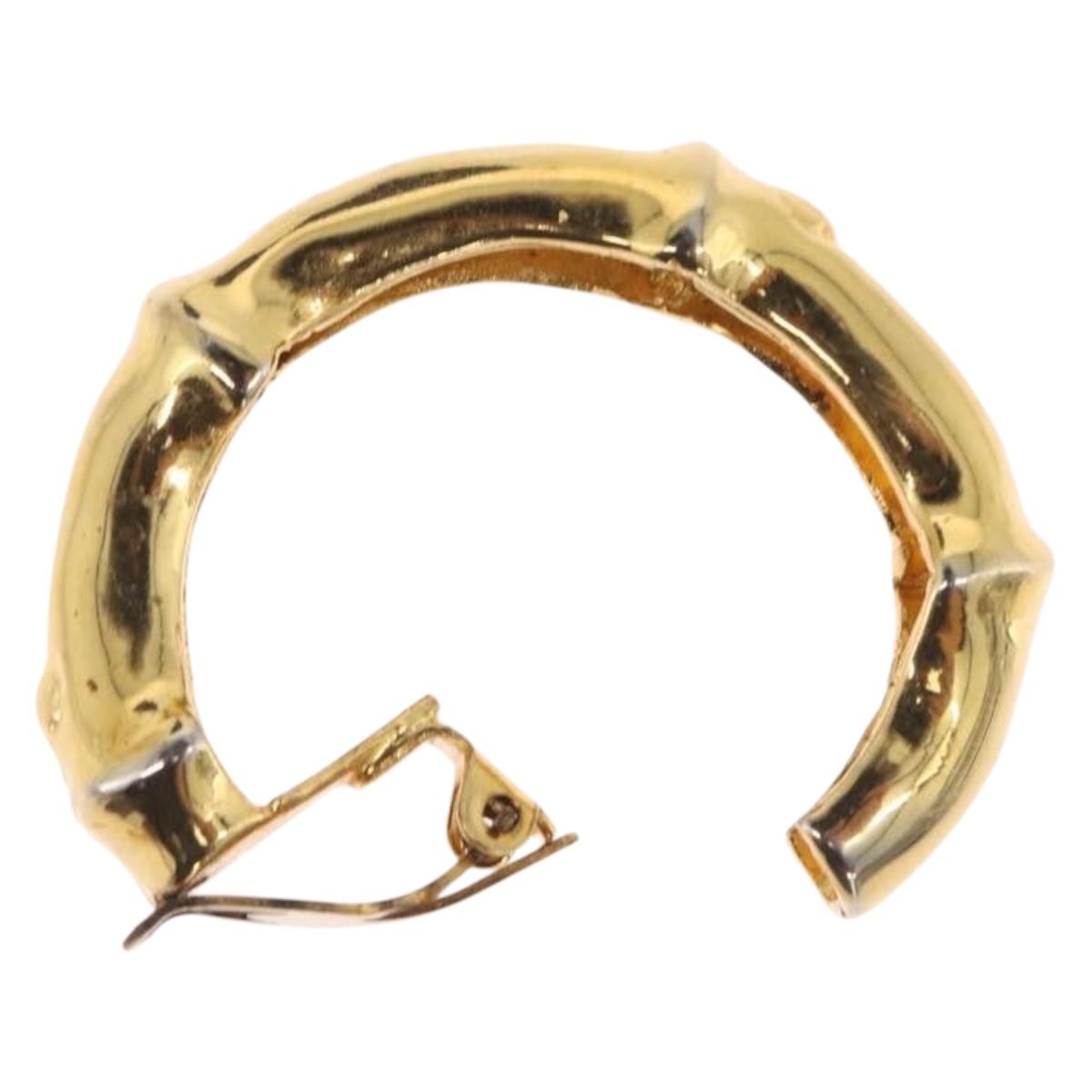 HERMES Earring metal Gold Tone Auth bs37621