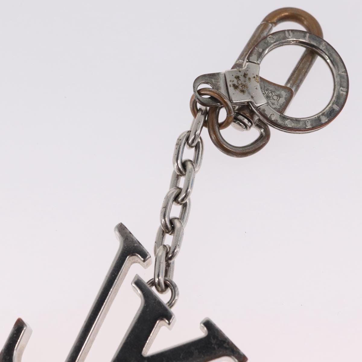 LOUIS VUITTON Bag Charm Belt metal 4 Set White Silver LV Auth bs37642