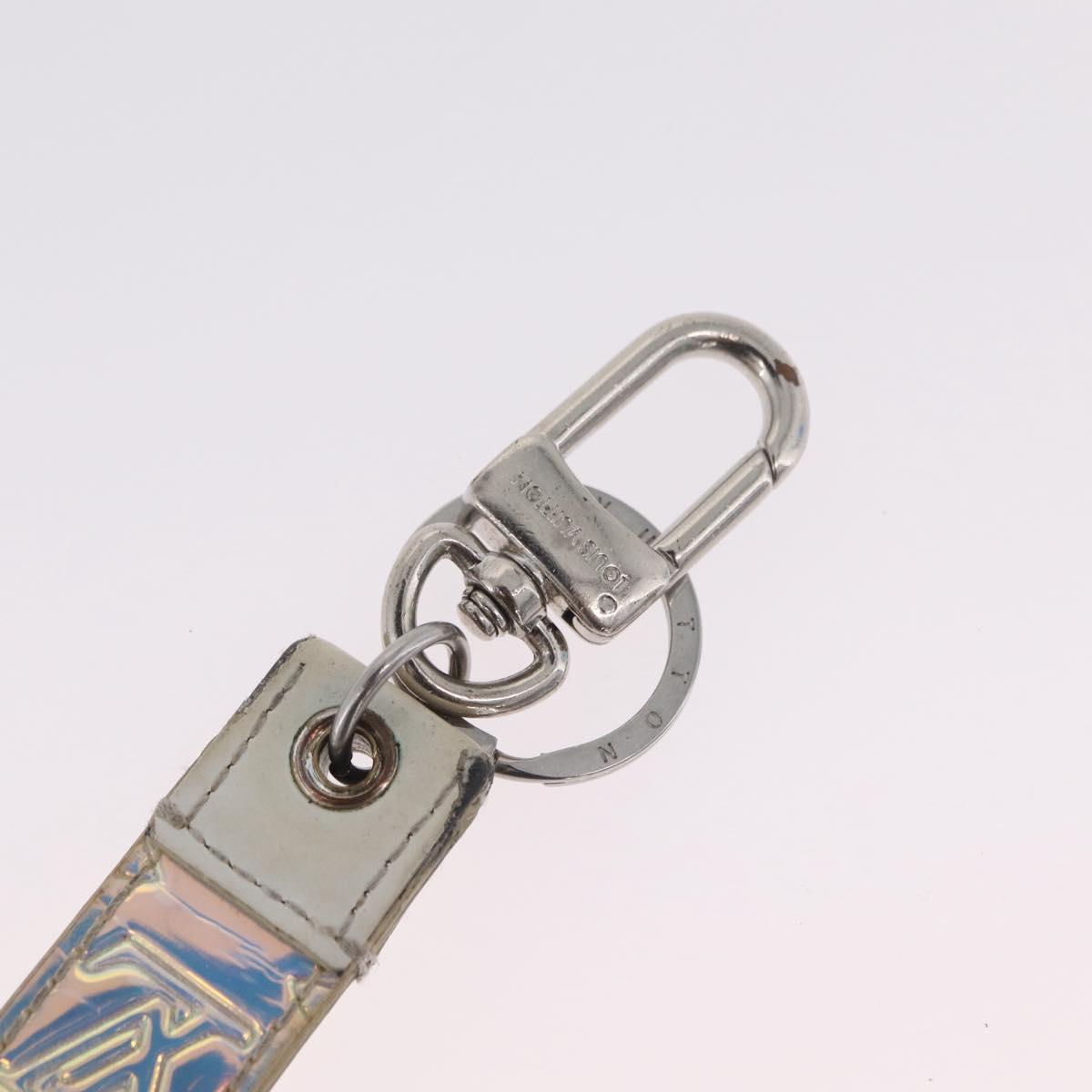 LOUIS VUITTON Bag Charm Belt metal 4 Set White Silver LV Auth bs37642