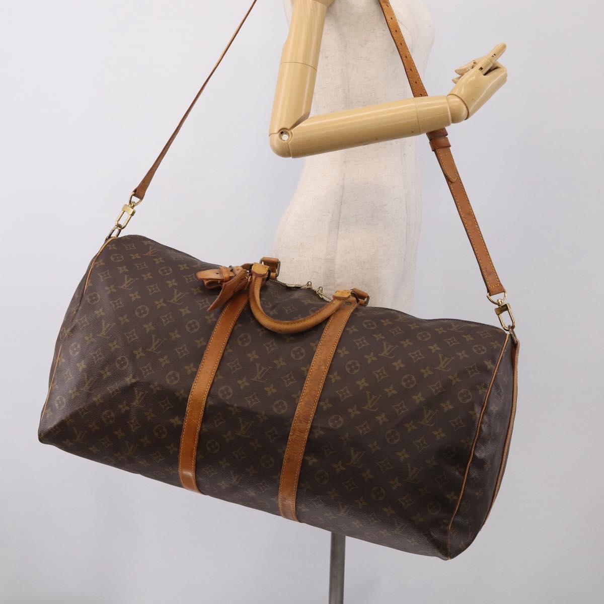 LOUIS VUITTON Monogram Keepall Bandouliere 60 Boston Bag M41412 LV Auth bs37648