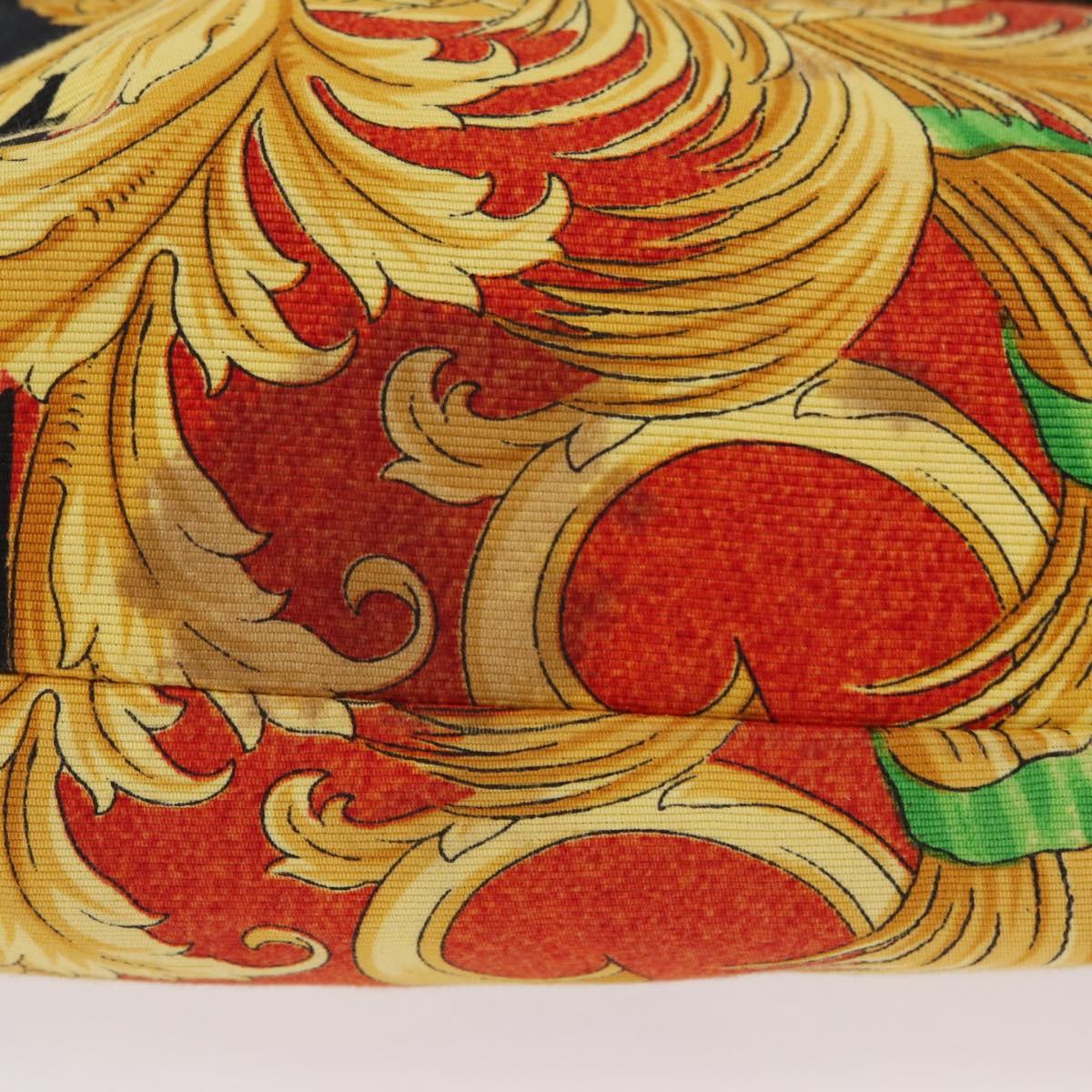 Gianni Versace Shoulder Bag Canvas Orange Gold Auth bs37650