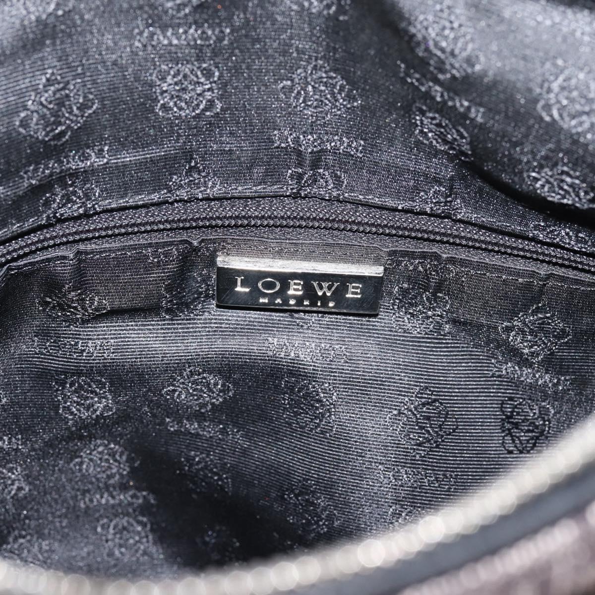 LOEWE Shoulder Bag Canvas Gray Silver Auth bs37666A