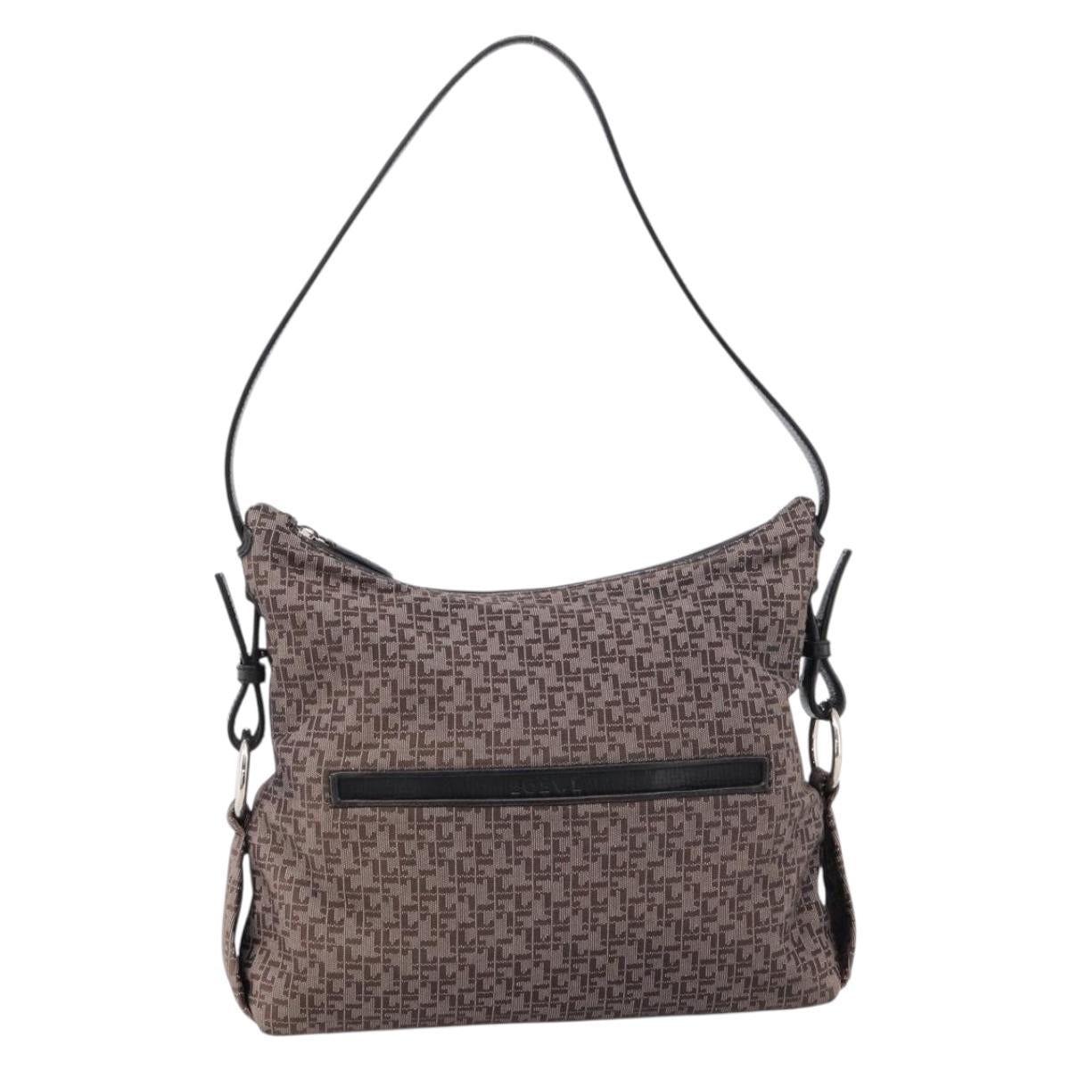 LOEWE Shoulder Bag Canvas Gray Silver Auth bs37666A