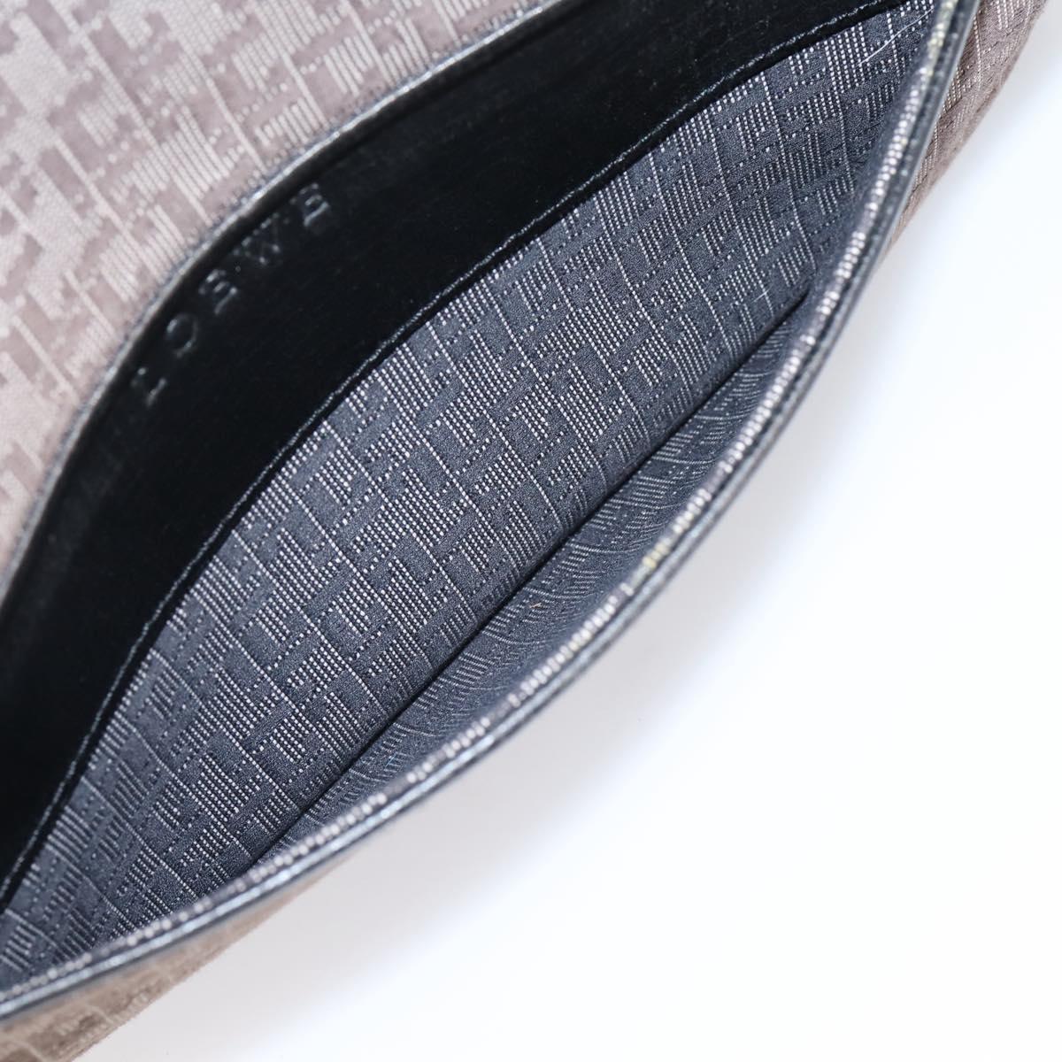 LOEWE Shoulder Bag Canvas Gray Silver Auth bs37666A